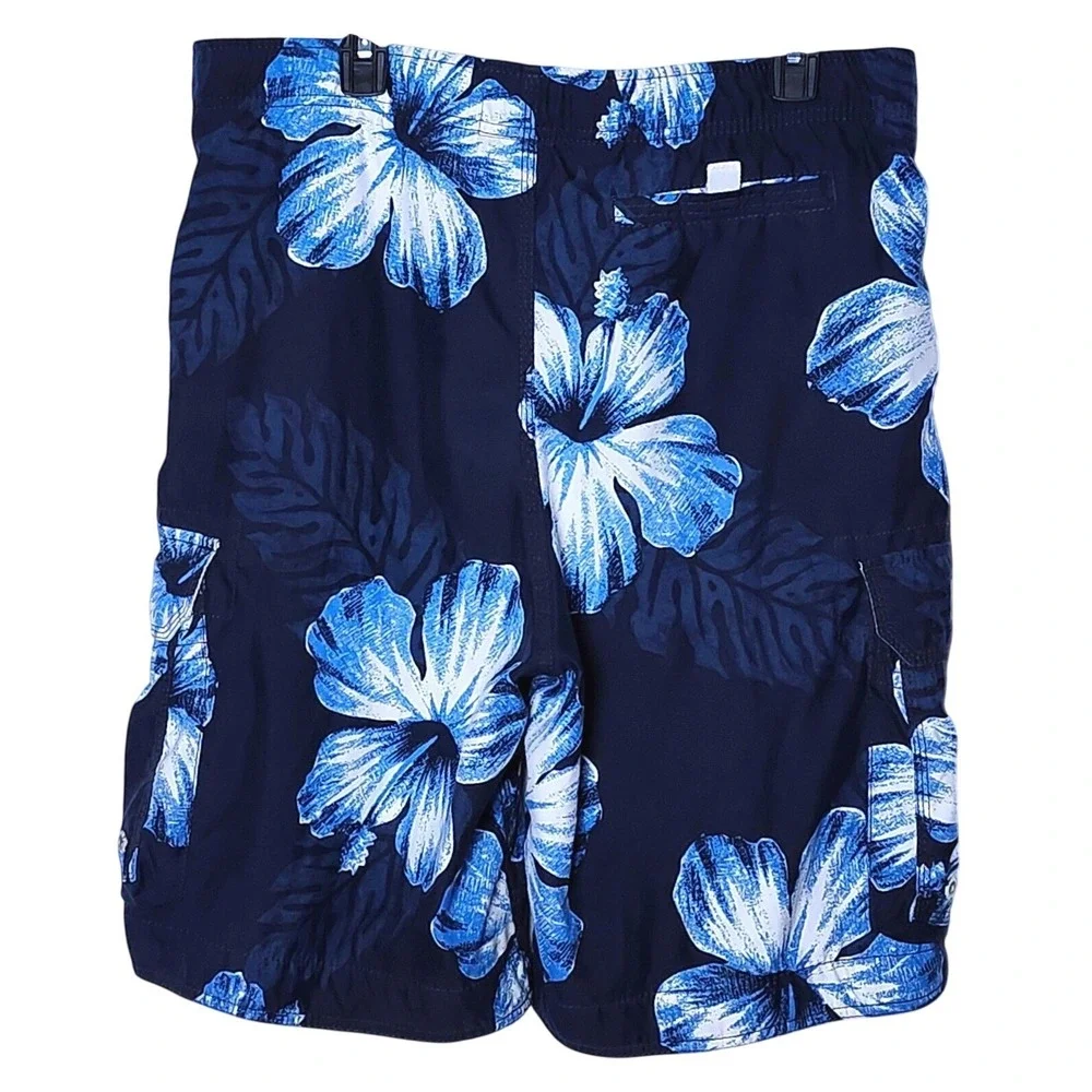 Abercrombie & Fitch Mens‎ Blue Hibiscus Floral Board Shorts Navy Size Large L
